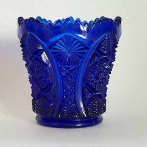 VINTAGE IMPERIAL GLASS Cobalt Bellaire Toothpick Holder 2-1/2" A